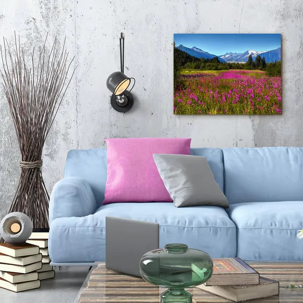 Multicolor_Landscape_Wall_Art_Purple_Lavender_Field_Canvas_Art_Prints_Mountain_Scenery_Picture_Nature_Wilderness_Photography_Modern_Art_Framed_|_For_Living_Room_Bedroom_Home_Office_-_12"X16"X1Pcs