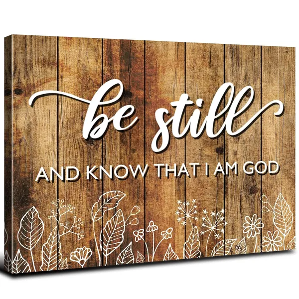 Multicolor_Rustic_Brown_Christian_Wall_Art_Be_Still_Know_That_I_Am_God_Picture_Canvas_Bible_Verses_Wall_Decor_Living_Room_Farmhouse_Religious_Inspirational_Quotes_Artwork_Bedroom_Office_Home_Decorations_12X16"
