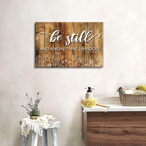 Multicolor_Rustic_Brown_Christian_Wall_Art_Be_Still_Know_That_I_Am_God_Picture_Canvas_Bible_Verses_Wall_Decor_Living_Room_Farmhouse_Religious_Inspirational_Quotes_Artwork_Bedroom_Office_Home_Decorations_12X16"