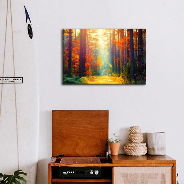Multicolor_Fall_|_Forest_Canvas_Wall_Art_Autumn_Tree_Scenery_Wall_Decor_|_For_Living_Room_Bedroom_Nature_Landscape_Prints_Pictures_Sunshine_Orange_Maple_Leaves_Paintings_Artwork_Dining_Room_Home_Decorations_12X16