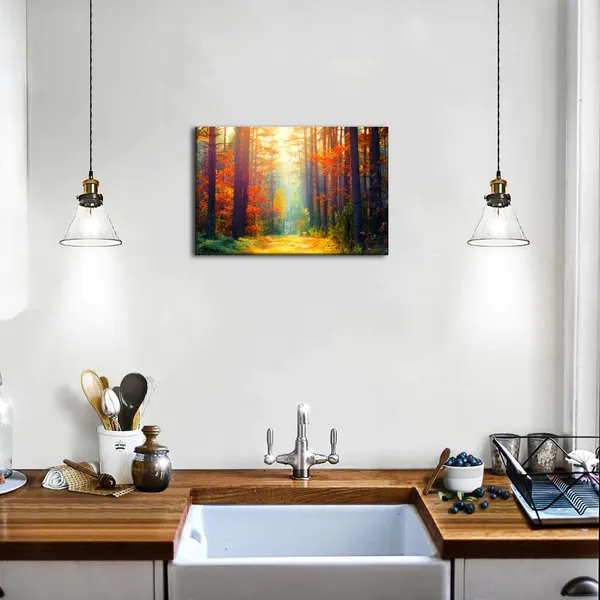 Multicolor_Fall_|_Forest_Canvas_Wall_Art_Autumn_Tree_Scenery_Wall_Decor_|_For_Living_Room_Bedroom_Nature_Landscape_Prints_Pictures_Sunshine_Orange_Maple_Leaves_Paintings_Artwork_Dining_Room_Home_Decorations_12X16