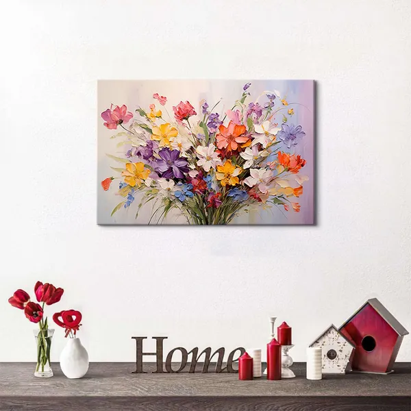 Multicolor_Colorful_Flower_Canvas_Wall_Art_Yellow_Orange_Purple_Wildflower_Painting_Prinrts_|_For_Teen_Girls_Room_Decor_Botanical_Picture_Floral_Poster_Modern_Framed_Artwork_Bathroom_Bedoom_Home_Decoration_12"X16"