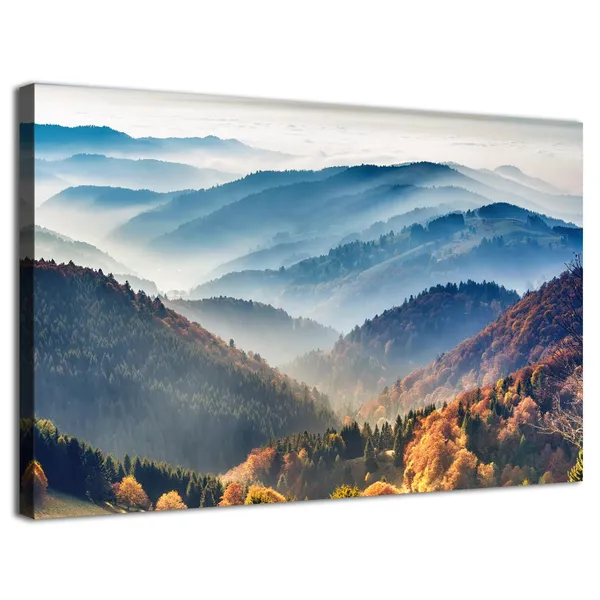 Multicolor_Foggy_Mountain_Wall_Art_Canvas_Misty_|_Forest_Picture_Wall_Decor_|_For_Living_Room_Nature_Landscape_Painting_Modern_Artwork_Framed_American_National_Park_Posters_Bedroom_Office_Home_Decorations_12X16