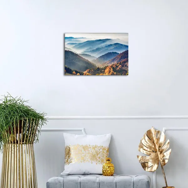 Multicolor_Foggy_Mountain_Wall_Art_Canvas_Misty_|_Forest_Picture_Wall_Decor_|_For_Living_Room_Nature_Landscape_Painting_Modern_Artwork_Framed_American_National_Park_Posters_Bedroom_Office_Home_Decorations_12X16