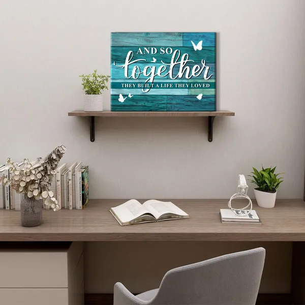 Multicolor_Teal_Together_Wall_Art_Rustic_Family_Signs_Picture_|_For_Kitchen_Living_Room_Inspirational_Love_Saying_Poster_Dining_Room_Decor_Canvas_Farmhouse_Textured_Painting_Artwork_Bedroom_Home_Decorations_12X16