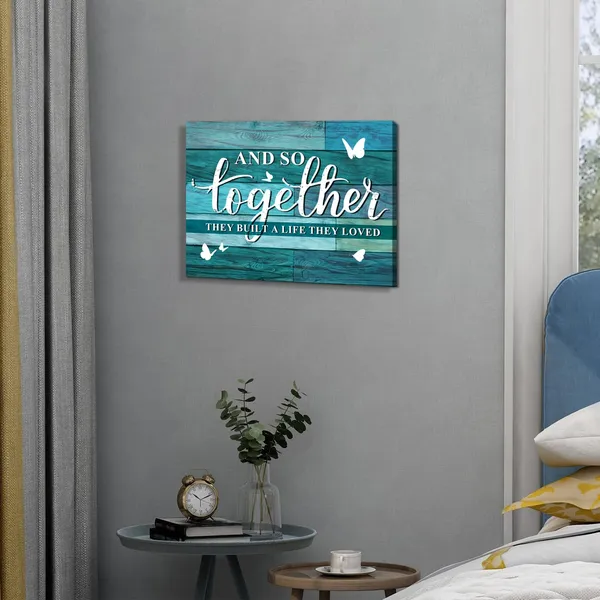 Multicolor_Teal_Together_Wall_Art_Rustic_Family_Signs_Picture_|_For_Kitchen_Living_Room_Inspirational_Love_Saying_Poster_Dining_Room_Decor_Canvas_Farmhouse_Textured_Painting_Artwork_Bedroom_Home_Decorations_12X16