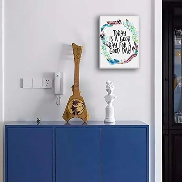 Multicolor_Inspirational_Today_Is_A_Good_Day_Quotes_Theme_Canvas_Wall_Art_|_For_Office_Studios_School_Dorm_Wall_Decor,_Inspirational_Motivational_Living_Room_Bedroom_Office_Home_Decor_(White)