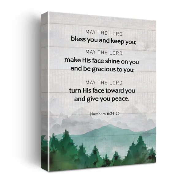 Multicolor_Christian_Numbers_6:24-26_May_The_Lord_Bless_You_And_Keep_You_Poster_Canvas_Wall_Art_|_For_Home_Office_Decor_-_Positive_Scripture_Canvas_Print_Wall_Art_Painting_Ready_To_Hang_Gifts_-_Easel_&_Hanging_Hook_12_X_16_Inch