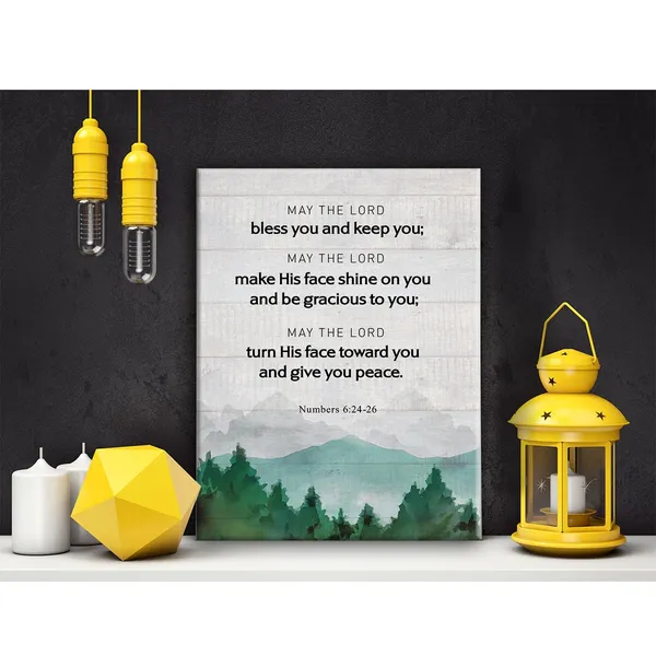 Multicolor_Christian_Numbers_6:24-26_May_The_Lord_Bless_You_And_Keep_You_Poster_Canvas_Wall_Art_|_For_Home_Office_Decor_-_Positive_Scripture_Canvas_Print_Wall_Art_Painting_Ready_To_Hang_Gifts_-_Easel_&_Hanging_Hook_12_X_16_Inch