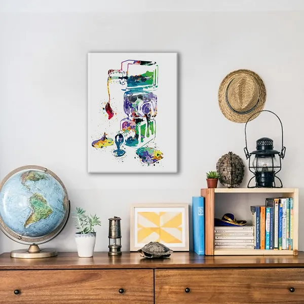 Multicolor_Nail_Polish_Bottle_Watercolor_Poster_Canvas_Wall_Art_|_For_Home/Nails_Studio/Beauty_Salon_Decor_-_Nail_Varnish_Canvas_Print_Wall_Art_Painting_Ready_To_Hang_Gifts_-_Easel_&_Hanging_Hook_12_X_16_Inch