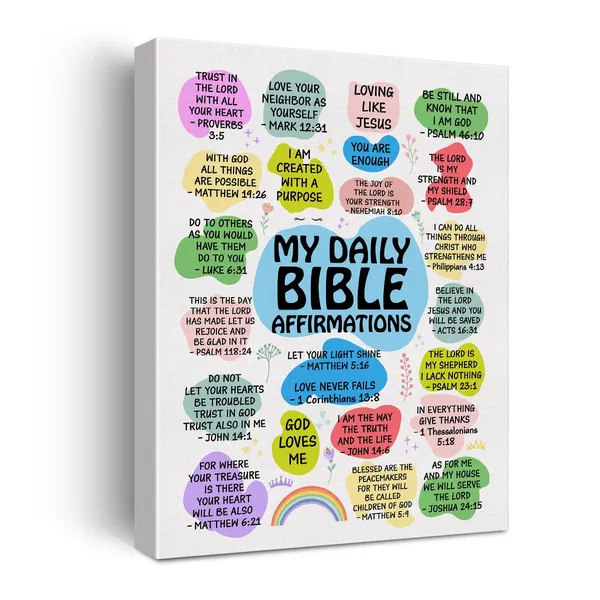 Multicolor_Christian_Bible_Affirmations_Canvas_Wall_Art_|_For_Office_Home_Decor_-_My_Daily_Bible_Affirmations_Scripture_Canvas_Print_Wall_Art_Painting_Ready_To_Hang_Gifts_-_Easel_&_Hanging_Hook_12_X_16_Inch