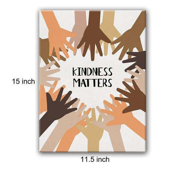 Multicolor_Kindness_Matters_Diversity_Classroom_Framed_Canvas_Wall_Art,_Positive_Classroom_Decor,_Inclusion,_Equality,_Classroom_Inclusion,_11.5"_X_15"