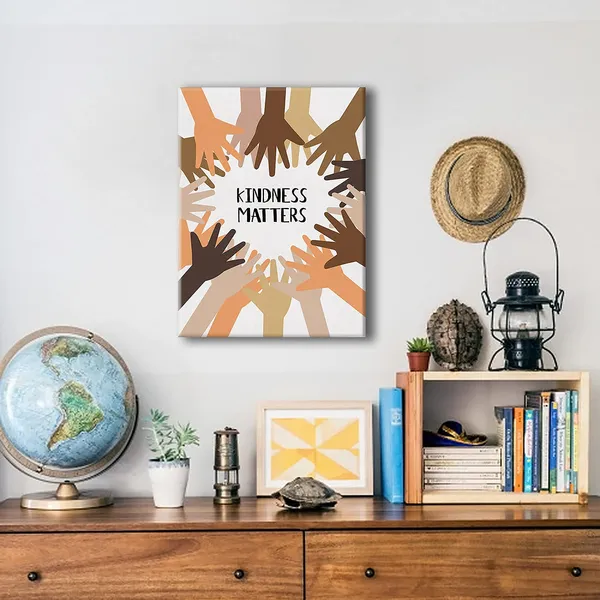 Multicolor_Kindness_Matters_Diversity_Classroom_Framed_Canvas_Wall_Art,_Positive_Classroom_Decor,_Inclusion,_Equality,_Classroom_Inclusion,_11.5"_X_15"
