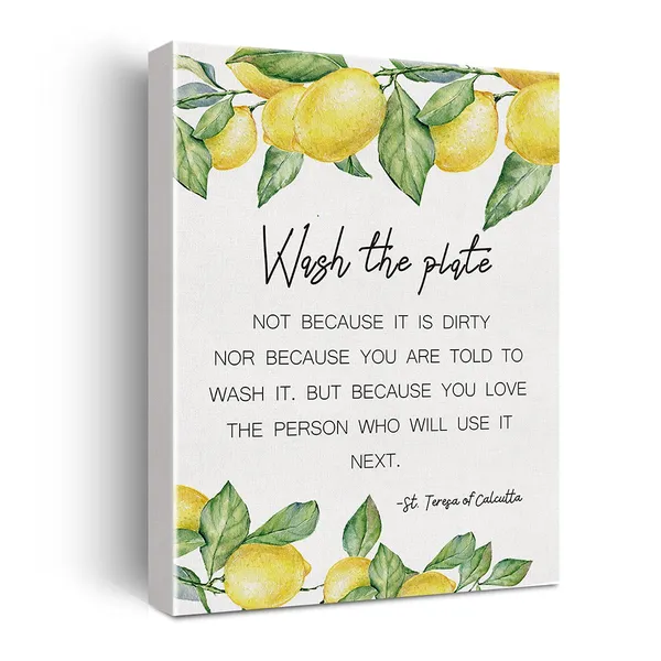 Multicolor_St._Mother_Teresa_Of_Calcutta_Quote_Kitchen_Framed_Canvas_Wall_Art,_Wash_The_Plate,Kitchen_Wall_Decor_11.5"_X_15"