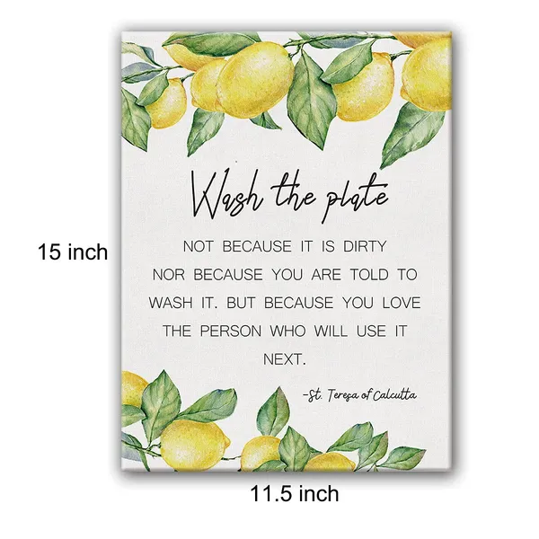 Multicolor_St._Mother_Teresa_Of_Calcutta_Quote_Kitchen_Framed_Canvas_Wall_Art,_Wash_The_Plate,Kitchen_Wall_Decor_11.5"_X_15"