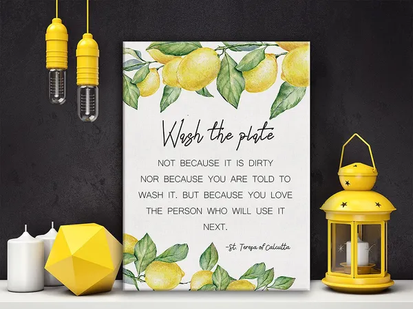 Multicolor_St._Mother_Teresa_Of_Calcutta_Quote_Kitchen_Framed_Canvas_Wall_Art,_Wash_The_Plate,Kitchen_Wall_Decor_11.5"_X_15"