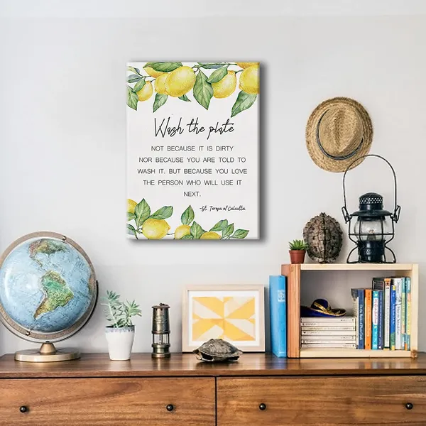Multicolor_St._Mother_Teresa_Of_Calcutta_Quote_Kitchen_Framed_Canvas_Wall_Art,_Wash_The_Plate,Kitchen_Wall_Decor_11.5"_X_15"