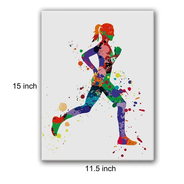 Multicolor_Female_Runner_Watercolor_Poster_Canvas_Wall_Art_|_For_Home/Bedroom/Girls_Room_Decor_-_Sprinting_Girl_Art_Canvas_Print_Wall_Art_Painting_Ready_To_Hang_Runners_Sports_Lovers_Gifts_-_Easel_&_Hanging_Hook_12_X_16_Inch