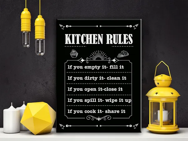 Multicolor_Black_Design_Kitchen_Rules_Canvas_Wall_Art,_Kitche_Wall_Art_Signs,_Ready_To_Hang_Wall_Decoration_Print_Poster_|_For_Kitchen,_Framed_11.5"_X_15"