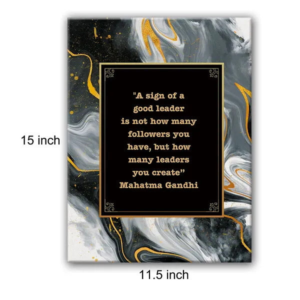 Multicolor_Mahatma_Gandhi_Quotes_Framed_Canvas_Wall_Art-_A_Sign_Of_A_Good_Leader_Is_Not_How_Many_Followers_You_Have_._Leadership_Boss_/_Leaving_Work_/_Farewell_/_Retiremen_11.5"_X_15"