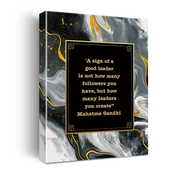 Multicolor_Mahatma_Gandhi_Quotes_Framed_Canvas_Wall_Art-_A_Sign_Of_A_Good_Leader_Is_Not_How_Many_Followers_You_Have_._Leadership_Boss_/_Leaving_Work_/_Farewell_/_Retiremen_11.5"_X_15"