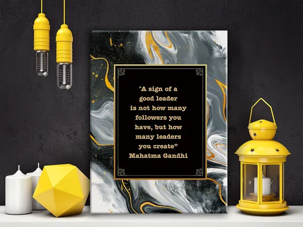 Multicolor_Mahatma_Gandhi_Quotes_Framed_Canvas_Wall_Art-_A_Sign_Of_A_Good_Leader_Is_Not_How_Many_Followers_You_Have_._Leadership_Boss_/_Leaving_Work_/_Farewell_/_Retiremen_11.5"_X_15"