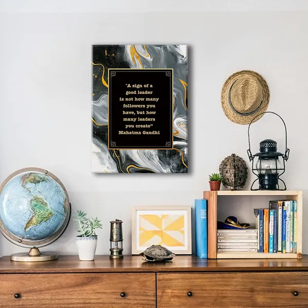 Multicolor_Mahatma_Gandhi_Quotes_Framed_Canvas_Wall_Art-_A_Sign_Of_A_Good_Leader_Is_Not_How_Many_Followers_You_Have_._Leadership_Boss_/_Leaving_Work_/_Farewell_/_Retiremen_11.5"_X_15"
