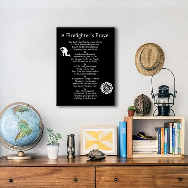 Multicolor_Firefighter_Gifts_|_For_Women_Men,_Firefighter'S_Prayer_Poster_Canvas_Wall_Art_Painting_Ready_To_Hang_|_For_Home_Office_Decor_Retirement_Gift_Graduation_Gifts_-_Easel_&_Hanging_Hook_11.5X15_Inch