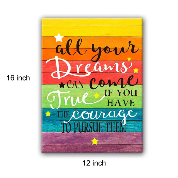 Multicolor_All_Your_Dreams_Can_Come_True_Inspirational_Quote_Canvas_Wall_Art,_Inspirational_Gifts_Canvas_Wall_Art_Quotes_|_For_Kids_Girl_Sister_Mom_Women,_Nursery_Decoration_Bedroom_Office_Teen_Boy_Girl_Room