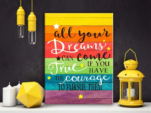 Multicolor_All_Your_Dreams_Can_Come_True_Inspirational_Quote_Canvas_Wall_Art,_Inspirational_Gifts_Canvas_Wall_Art_Quotes_|_For_Kids_Girl_Sister_Mom_Women,_Nursery_Decoration_Bedroom_Office_Teen_Boy_Girl_Room