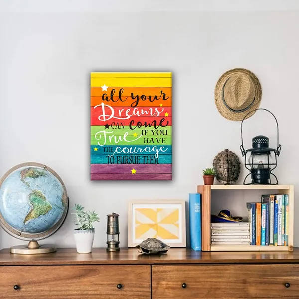 Multicolor_All_Your_Dreams_Can_Come_True_Inspirational_Quote_Canvas_Wall_Art,_Inspirational_Gifts_Canvas_Wall_Art_Quotes_|_For_Kids_Girl_Sister_Mom_Women,_Nursery_Decoration_Bedroom_Office_Teen_Boy_Girl_Room