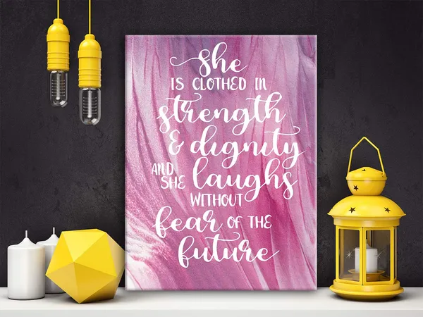 Multicolor_She_Is_Clothed_In_Strength_&_Dignity_And_Laughs_Without_Fear_Of_The_Future_Inspirational_Quote_Canvas_Wall_Art,_Inspirational_Gifts_Canvas_Wall_Art_Quotes_|_For_Kids_Girl_Sister_Mom_Women,_Nursery_Decoration_Bedroom_Office_Teen_Girl_Room_Decor,_Proverbs_31:25_Size_12X16