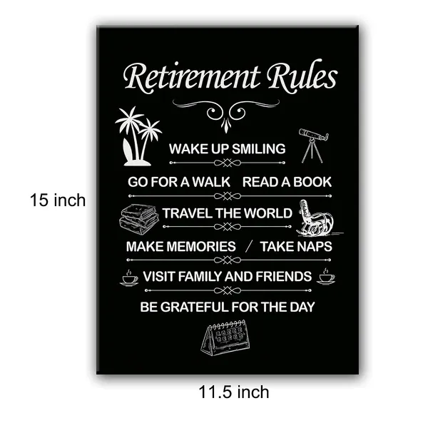 Multicolor_Funny_Retirement_Rules_Sign_Canvas_Wall_Art,_Metal_Sign_-_Home_Decor_-_Retirement_Gift,_Ready_To_Hang!Framed_11.5"_X_15"