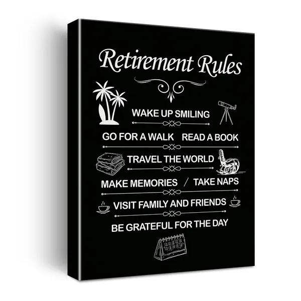 Multicolor_Funny_Retirement_Rules_Sign_Canvas_Wall_Art,_Metal_Sign_-_Home_Decor_-_Retirement_Gift,_Ready_To_Hang!Framed_11.5"_X_15"