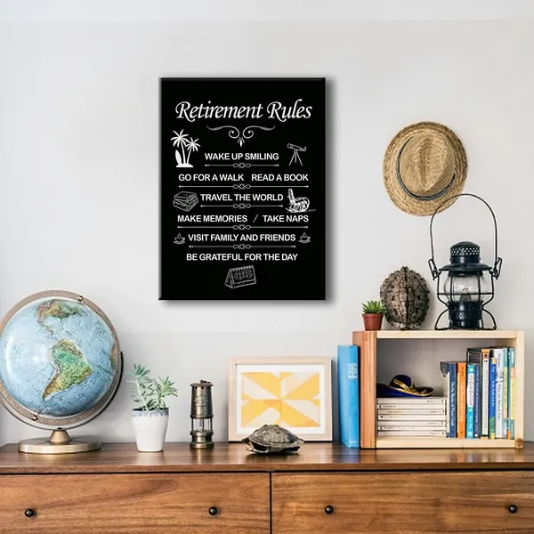 Multicolor_Funny_Retirement_Rules_Sign_Canvas_Wall_Art,_Metal_Sign_-_Home_Decor_-_Retirement_Gift,_Ready_To_Hang!Framed_11.5"_X_15"