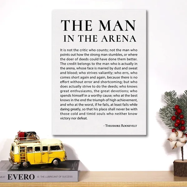 Multicolor_Inspirational_Canvas_Wall_Art_Motivational_The_Man_In_The_Arena_Quote_Canvas_Print_Positive_Theodore_Roosevelt_Speech_Canvas_Painting_Office_Home_Wall_Decor_Framed_Gift_12_X_16_Inch