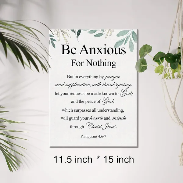 Multicolor_Christian_Canvas_Wall_Art_Philippians_4:6-7_Be_Anxious_|_For_Nothing_Canvas_Print_Positive_Scripture_Canvas_Painting_Home_Wall_Decor_Framed_Gift_12_X_16_Inch
