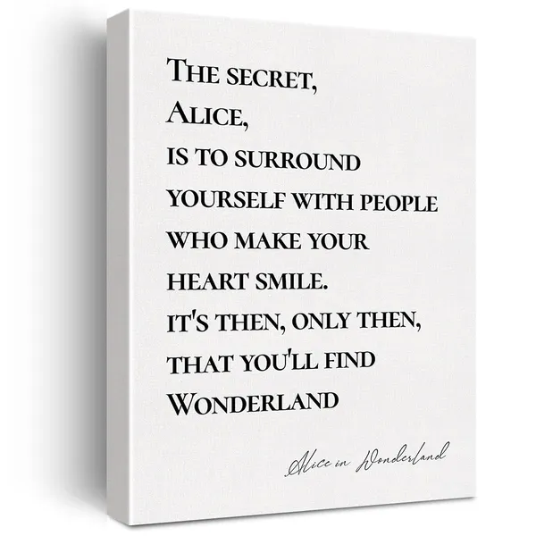 Multicolor_Canvas_Wall_Art_Inspirational_Alice_In_Wonderland_Quote_Canvas_Print_Positive_Canvas_Painting_Home_Bedroom_Wall_Decor_Framed_Gift_12_X_16_Inch
