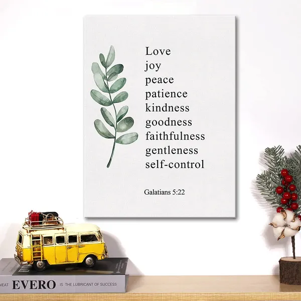 Multicolor_Christian_Canvas_Wall_Art_Galatians_5:22_Fruit_Of_The_Spirit_Canvas_Print_Positive_Scripture_Canvas_Painting_Home_Wall_Decor_Framed_Gift_12_X_16_Inch