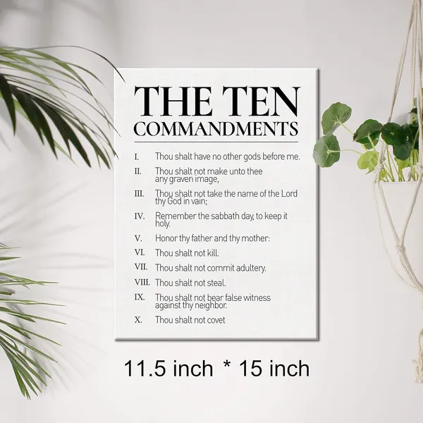 Multicolor_Christian_Canvas_Wall_Art_10_Commandments_Canvas_Print_Positive_Scripture_Canvas_Painting_Home_Bedroom_Wall_Decor_Framed_Gift_12_X_16_Inch