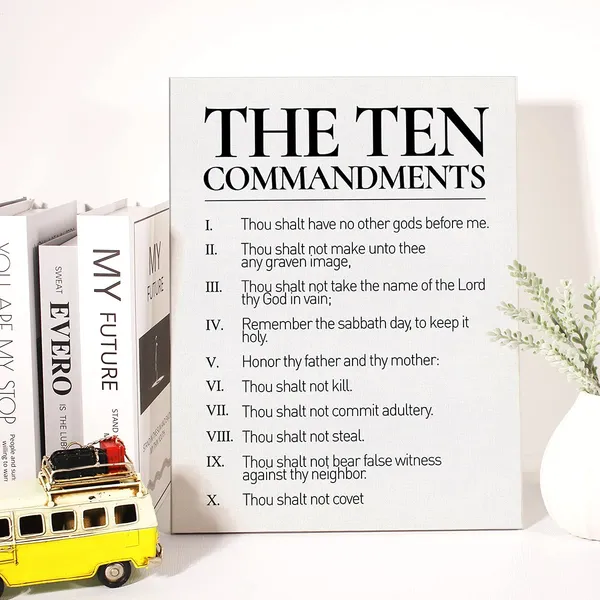 Multicolor_Christian_Canvas_Wall_Art_10_Commandments_Canvas_Print_Positive_Scripture_Canvas_Painting_Home_Bedroom_Wall_Decor_Framed_Gift_12_X_16_Inch