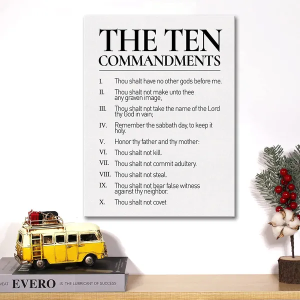 Multicolor_Christian_Canvas_Wall_Art_10_Commandments_Canvas_Print_Positive_Scripture_Canvas_Painting_Home_Bedroom_Wall_Decor_Framed_Gift_12_X_16_Inch