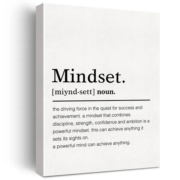 Multicolor_Mindset_Definition_Canvas_Wall_Art_Motivational_Mindset_Quote_Canvas_Print_Painting_Office_Home_Wall_Decor_Framed_Gift_12_X_16_Inch