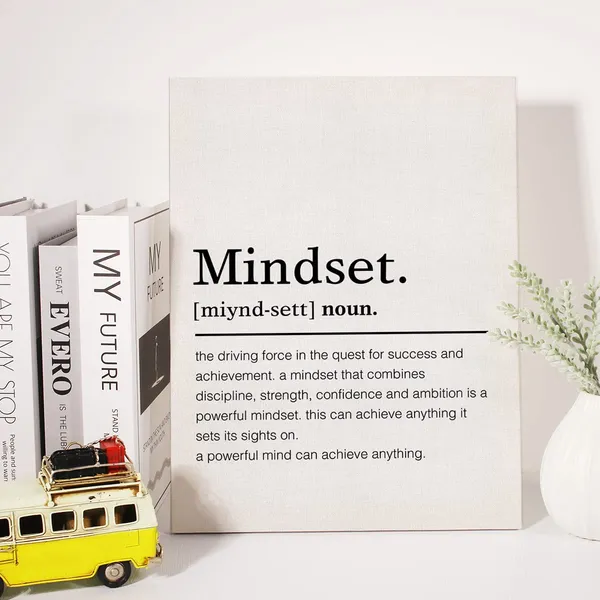 Multicolor_Mindset_Definition_Canvas_Wall_Art_Motivational_Mindset_Quote_Canvas_Print_Painting_Office_Home_Wall_Decor_Framed_Gift_12_X_16_Inch