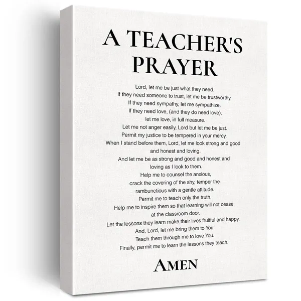 Multicolor_Teacher_Canvas_Wall_Art_Motivational_A_Teacher'S_Prayer_Canvas_Print_Positive_Canvas_Painting_Classroom_Wall_Decor_Framed_Christian_Teacher_Appreciation_Gift_12_X_16_Inch