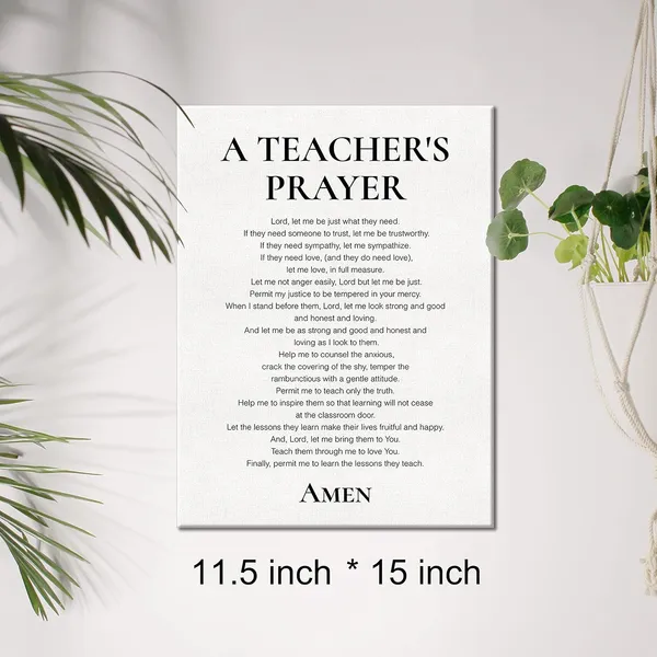 Multicolor_Teacher_Canvas_Wall_Art_Motivational_A_Teacher'S_Prayer_Canvas_Print_Positive_Canvas_Painting_Classroom_Wall_Decor_Framed_Christian_Teacher_Appreciation_Gift_12_X_16_Inch