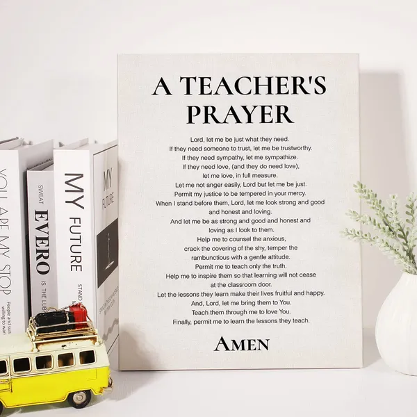 Multicolor_Teacher_Canvas_Wall_Art_Motivational_A_Teacher'S_Prayer_Canvas_Print_Positive_Canvas_Painting_Classroom_Wall_Decor_Framed_Christian_Teacher_Appreciation_Gift_12_X_16_Inch