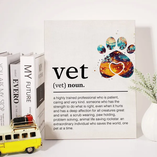 Multicolor_Thank_You_Vet_Canvas_Wall_Art_Motivational_Vet_Definition_Canvas_Print_Positive_Canvas_Painting_Home_Office_Wall_Decor_Framed_Vet_Gift_12_X_16_Inch