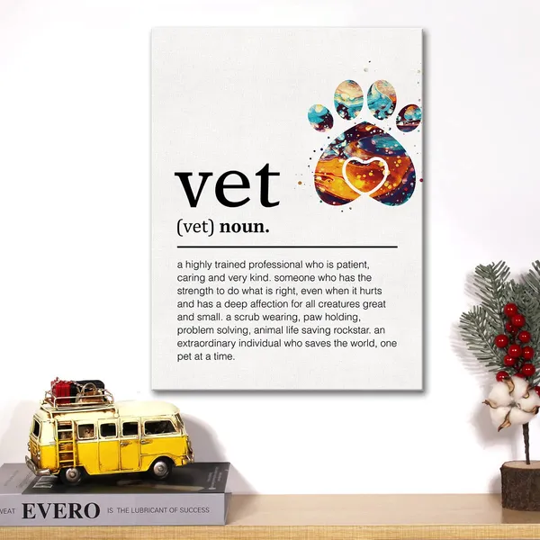 Multicolor_Thank_You_Vet_Canvas_Wall_Art_Motivational_Vet_Definition_Canvas_Print_Positive_Canvas_Painting_Home_Office_Wall_Decor_Framed_Vet_Gift_12_X_16_Inch
