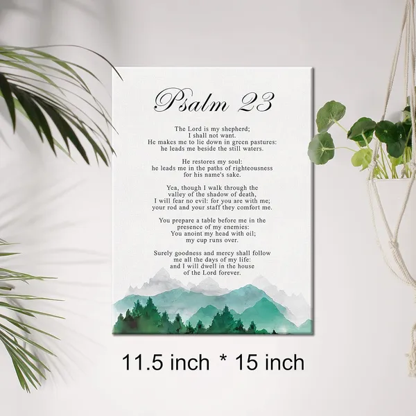 Multicolor_Christian_Canvas_Wall_Art_Psalm_23_The_Lord_Is_My_Shepherd_Canvas_Print_Positive_Scripture_Canvas_Painting_Home_Bedroom_Wall_Decor_Framed_Baptism_Gift_12_X_16_Inch